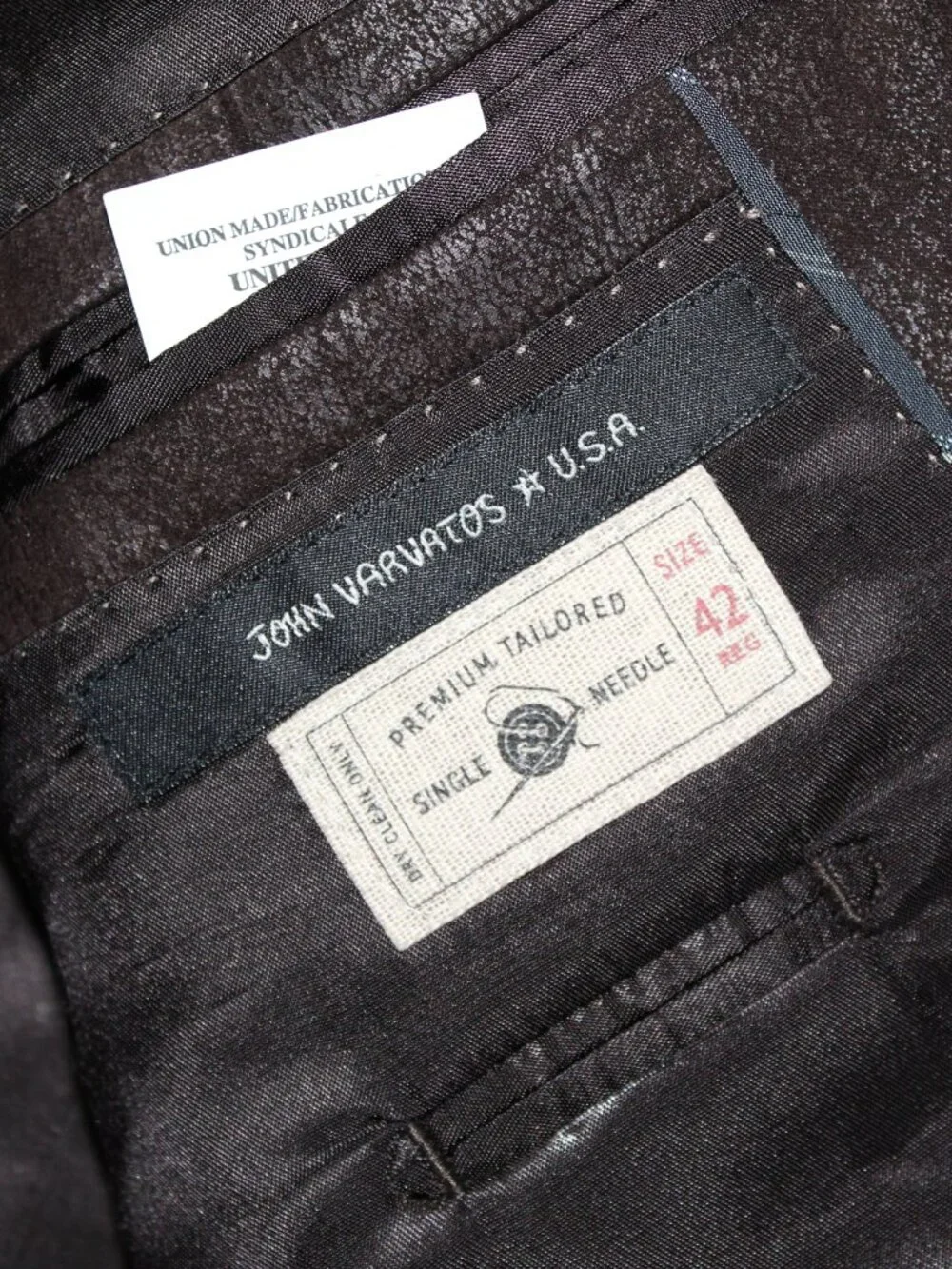 John Varvatos USA Men’s 42R Brown Coated Textured Blazer Sport Coat Canada